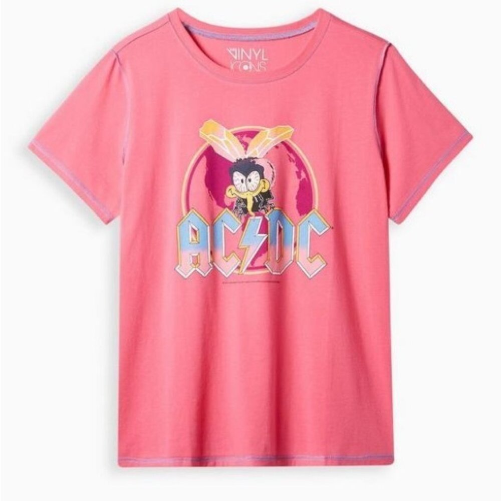 Womens torrid 1 ACDC Fly On The Wall Contrast Stitch Tee 14 16 1 L